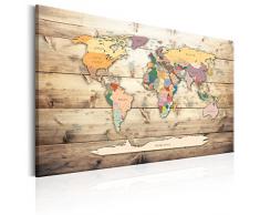 murando Cuadro en Lienzo 120x80 cm Mapamundi 1 Parte Impresión en Material Tejido no Tejido Impresión Artística Imagen Gráfica Decoracion de Pared Mundo Mapa Continente k-B-0009-b-b