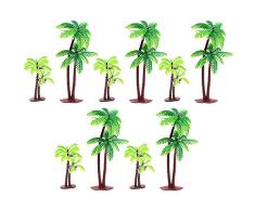 XinliePalmeras de Coco Modelo árboles Diseño del Modelo Tren Palmera de Selva Tropical Artificial Plastic Layout Diorama de Selva Tropical Árboles Modelo de Construcción Topper Ferrocarriles (10 PCS)