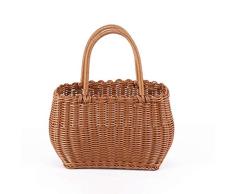 WSJTT Cesta Picnic Cesta de mimbre Cestas de regalo Vacío ovalado Sauce tejido Cesta de picnic Cesta de dulces de Pascua Cesta de almacenamiento Cesta de vino con asa Recolección de huevos Cesta de bo