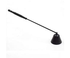 Apagavelas de Acero Inoxidable Apagavelas Herramienta para Seguro Velas auszulöschen, Acero Inoxidable, Negro, 21 cm