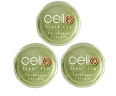 Cello - 3 velas aromáticas de coco caribeño con aroma a taza de té, velas aromáticas muy aromáticas para llenar tu hogar con fragancias de cera favoritas.