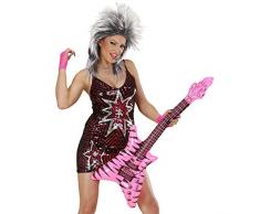 WIDMANN- Guitarra Hinchable, Color Rosa, Talla única (23945)