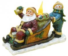Naeve Leuchten 5078461 - Figura decorativa, diseño de Papá Noel y muñeco de nieve