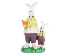 BESPORTBLE Lindo Conejo Adorno Resina Animal Conejito Figura Césped Figurita Interior del Coche para Cumpleaños Pascua Fiesta Torta Topper Mesa Decoración