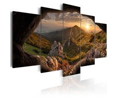 murando - Cuadro en Lienzo 200x100 - Impresión de 5 Piezas Material Tejido no Tejido Impresión Artística Imagen Gráfica Decoracion de Pared Monte Natura Paisaje c-A-0079-b-m