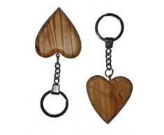 2 Piezas Set llavero corazón aprox. 50x50mm,con colgante 115mm Longitud total,de madera Amor olivo ISRAEL Belén cleanprince Etiquetas: Pascua Navidad Día la Madre Día San Valentín Joyería Amistad