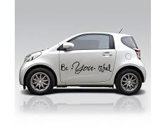 (40 x 11 cm) de vinilo adhesivo decorativo para pared con texto en inglés be * you * tiful/lámina de decoración de diseño de raquetas de oveja de peluche con sonajero pegatina para ordenador portátil, para nevera, ventana