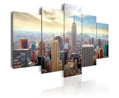 Cuadro en Lienzo 100x50! 5 partes - Impresion en calidad fotografica - Cuadro en lienzo tejido-no tejido - ciudad New York 030211-63 100x50 cm B&D XXL
