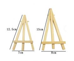 Vikenner 12 pcs mini triángulo de madera artista caballete boda cuadro imagen número lugar nombre tarjeta soporte pantalla soporte para boda cumpleaños Baby Shower Party & Bar Table Setting