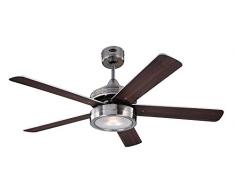 Westinghouse Lighting Hercules Ventilador de Techo R7s, 60 W, NÃquel Satinado