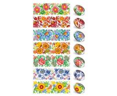 ukrainisches-kunsthandwerk Huevos Color. Pascua termorretráctil Pantalla. Flores Pintura. Flores, Nº 19 Suficiente para 7 Huevos