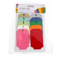 Sifcon - Etiquetas para regalos (10 unidades, 10 x 6 cm), varios colores