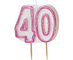 Vela rosa del cumpleaños 40 años