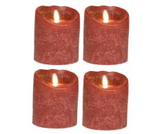 Juego de 4 SOMPEX 10 cm burdeos Frost, corona de Adviento velas LED de cera de velas