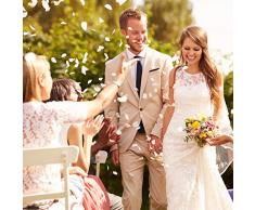 Relaxdays CaÃ±Ã³n de Confeti, PoliÃ©ster, PÃ©talos de Rosa Blancos, 5x40x5 cm