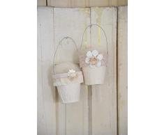 Jeanne dArc VIDA Cesta Pascua Crema Flor Nido De Pascua Vintage Shabby Chic