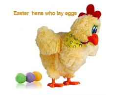 Alftek Niños eléctrico Baile Musical gallinas de Pollo poniendo Huevos Fiesta de Pascua Juguete Divertido de la muñeca