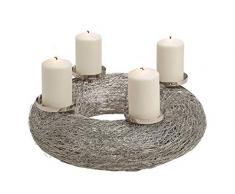 Belladecora - Candelabro de Adviento (Metal, 42 x 13 x 42 cm), Color Plateado