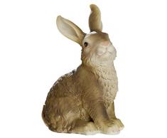 dekojohnson - Figura Decorativa de Conejo de Pascua, para jardín, decoración de Pascua, Color marrón Natural, Sentado, 9 cm