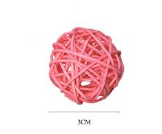 Nubstoer Juego de 20 Bolas de ratán de Mimbre Natural Mesa para Boda para Colgar Wobble Bola Decorativa 3 cm Rosa