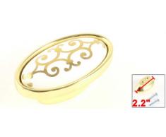 Tono de oro de estilo europeo Home color pomo de cerámica para puertas y cajones 5,59 cm, longitud