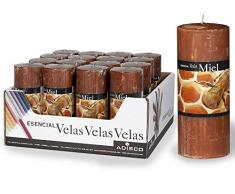 Vela de Miel. Caja de 16 Velas con Aroma a Miel. Velas de Parafina. Velas con Aroma. Medidas 60 x 150 mm.