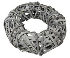 Corona decorativa corteza de mimbre color blanco gris gewischt Diámetro 27 cm Decoración Navideña de Mesa Decorativo relleno Corona gesteck Unterlage corteza Corona pared Corona de Adviento Centros