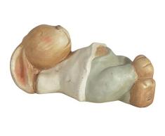 Conejo de Pascua de Chiccie, de cerámica, tumbado, marrón, 15 cm – Conejo de Pascua, decoración de Pascua, figura de jardín, decoración de jardín