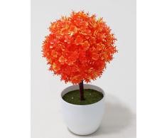 Planta esférico con jarrón blanco, naranja para la decoración del hogar