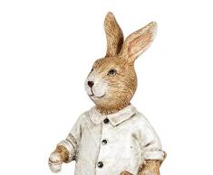 dekojohnson Figura Decorativa de Conejo de Pascua, Pala de jardín, decoración de jardín, decoración de Pascua, Color Crema, marrón, 16 cm