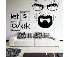 (50x32 cm) Vinilo Adhesivo Pared Breaking Bad Heisenberg Frase / Permite Cocinar Texto Decorativo Pegatina + Serious Blanco De Walter Mural + Gratis Al azar adhesivo Regalo