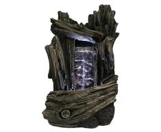 Zen Luz SCF152 - Fuente Cascada, Piedra/Madera, 18 x 16 x 28 cm, Color: marrón