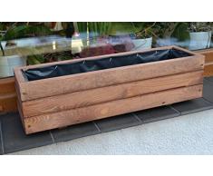 Jardinera de Acero Madera Top Macetero Jardín Terraza montado D6 Nogal