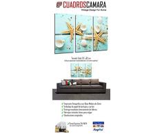 Cuadro Moderno Fotografico Tema Marino Vintage, Estrellas de Mar, 97 x 62 cm ref. 26421