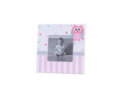 Vasara Lote de 12 Portafotos de Madera Búho Cuadrado Rosa - Detalles de Bautizos, Regalos para Recién Nacidos y Cumpleaños Originales Bautizos