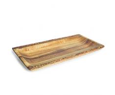 THE CHEF COLLECTION – Bandeja de Acacia con Borde rústico, Colección Rustic, Plato de Acacia, Plato de presentación, Estilo y diseño único (25x12x2,5 cm S)
