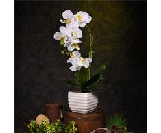 LianLe Artificial Orquídea Mariposa Flor Planta de Imitación Decoración del Hogar Boda Fiesta,blanco