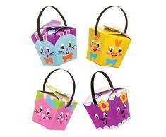 Baker Ross Cajitas de Regalos de Pascua (Paquete de 12) Manualidades de Pascua para niños para Montar y llenar con Huevos de Pascua