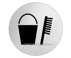 OFFORM Señal pictograma en acero inox Ø 75mm No.8512 Producto de limpieza