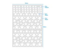 Fdit Etiqueta de Pared de PVC Extraíble Pegatina de Pared de Estrellas DIY Etiqueta de Pared de Arte Vinilo Calcomanía Decoración para Sala Hogar(Blanco)