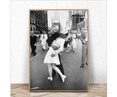Impresión De La Lona Day On Times Square Nordic Canvas Print and Poster Vintage Kiss Prints New York City Photo Picture Wall Art Decoración para El Hogar