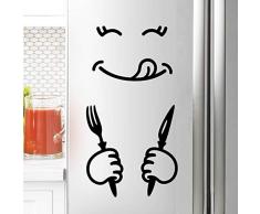 Wall4stickers Sonrisa Etiqueta engomada del refrigerador Divertido Vinilo Etiqueta de la Pared decoración calcomanía Mural Cocina Tenedor Cuchillo Restaurante Bar Pub Comer