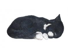 Vivid Arts Ltd - Figura decorativa de gato dormido, color (blanco y negro)