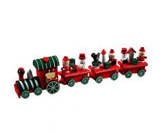 Amsion 4 piezas madera Decoración Regalo de Navidad de tren