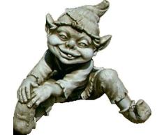 DEGARDEN Figura Decorativa Duende de hormigón-Piedra para jardín o Exterior 19cm.