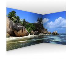 murando Fotomurales Tropical Mar Playa 550x250 cm XXL Papel de esquina Papel pintado tejido no tejido Decoración de Pared decorativos Murales moderna de Diseno Paisaje Panorama c-A-0058-a-c