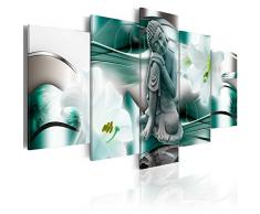 murando - Cuadro en Lienzo 100x50 cm - Buda - Flores - Impresion en calidad fotografica - Cuadro en lienzo tejido-no tejido - es Azucena h-A-0028-b-n