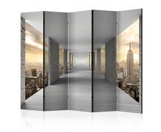 murando Biombo 3D Optica 225x172 cm - de Impresion Bilateral en el Lienzo de TNT de Calidad - Decoracion Cuarto - Biombo de Madera con Imagen Impresa Gris c-C-0005-z-c