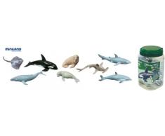 Miniland - Bote con animales marinos, 8 figuras (27460)