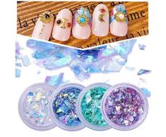 Papel de Vidrio para Uñas Arte Decoración Resplandecer Irregular Lentejuelas (4colores)